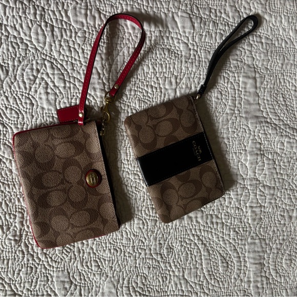 Coach Brown and Black Monogram Wristlet - Picture 2 of 4